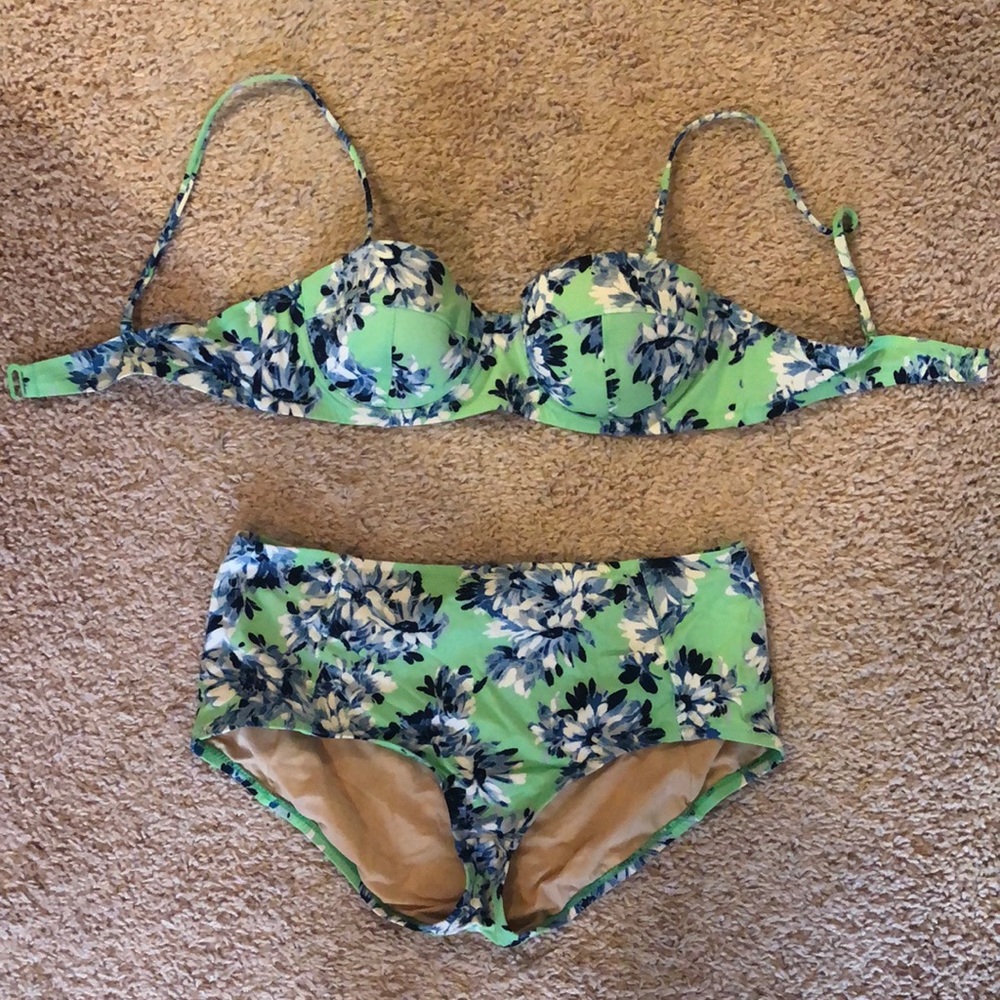 J.Crew high-waisted floral bikini Small/34C